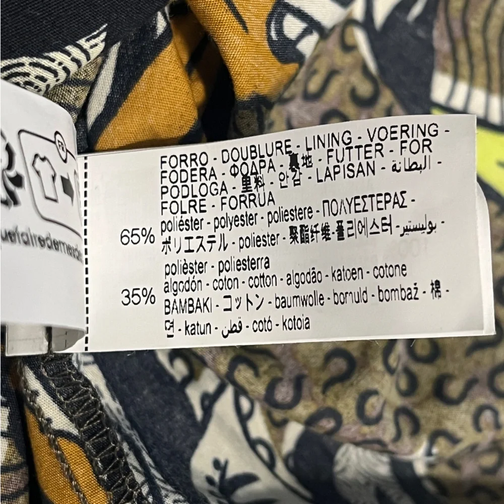 Zara Ethnic Print Beaded Floral Dress - Black, White, Green, Brown Small - Picture 15 of 16